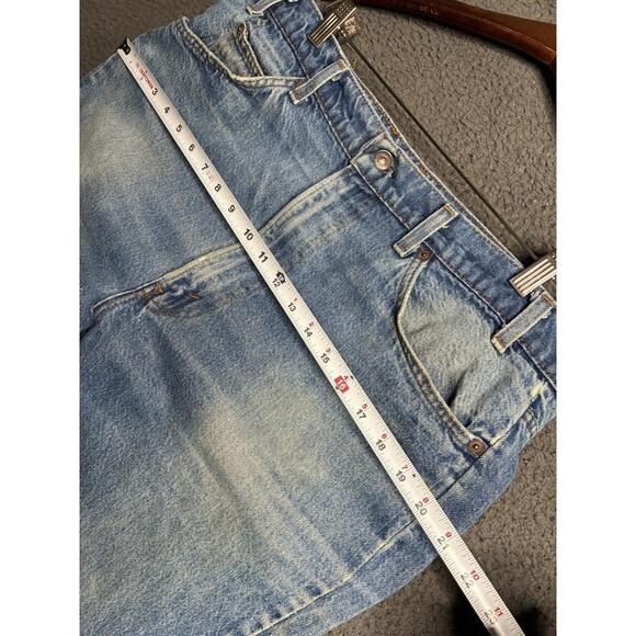 Vintage 80’s Levi’s 517 Orange Tab Blue Bootcut Jeans 37 X 33 Made USA Whiskered - Picture 15 of 16